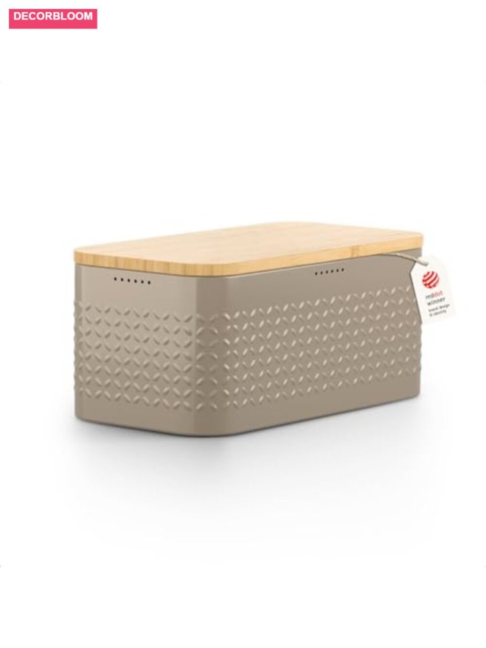 Metal Bread Box with Bamboo Lid Cutting Board Non-Slip Pads